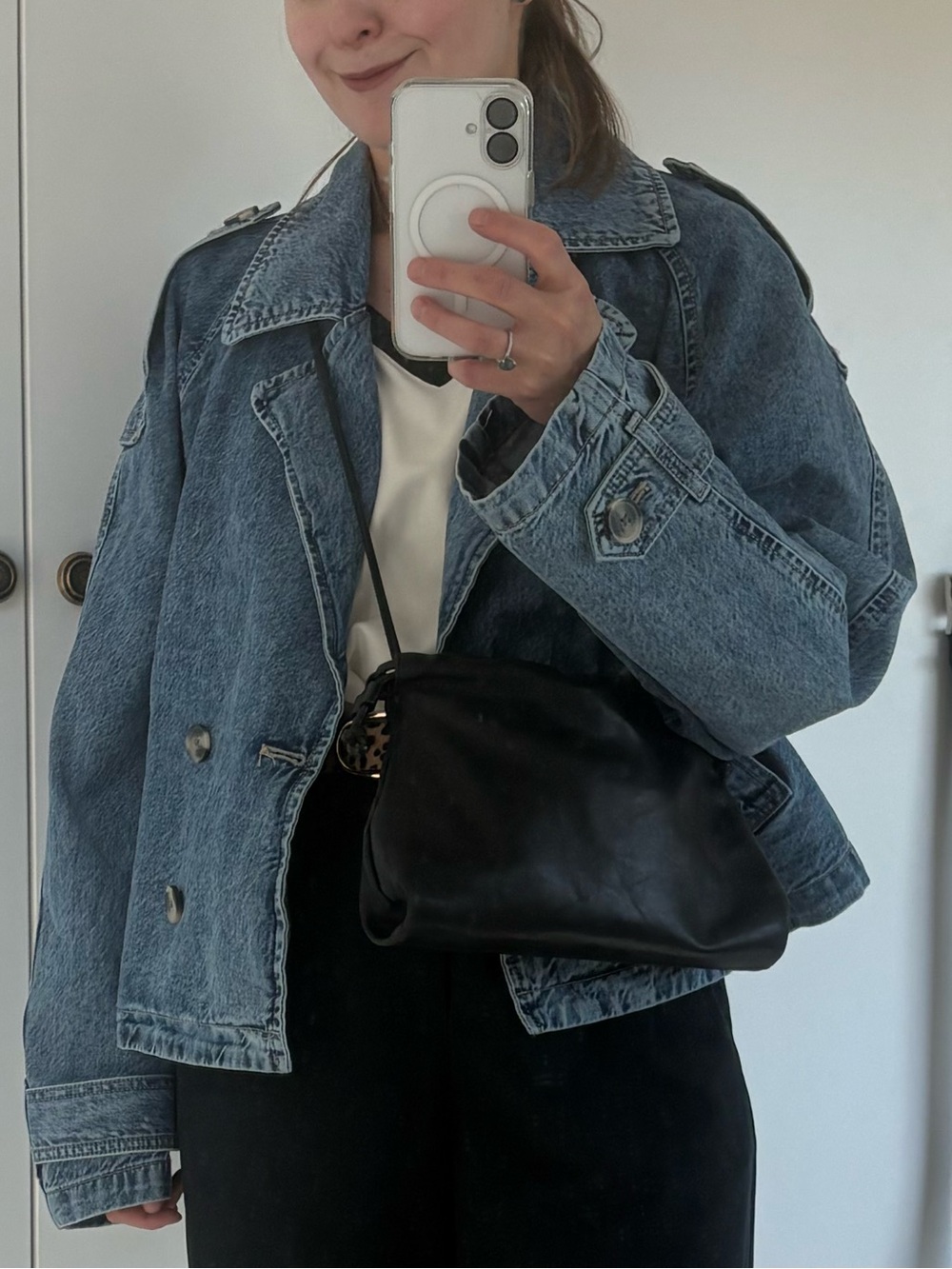 H&M Blue Denim short trench coat